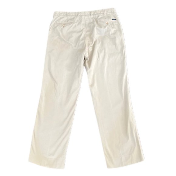 Faconnable Men's Khaki Cotton Chino Business Casual Pants | Size 38 - Picture 2 of 5